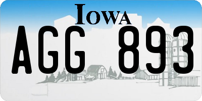 IA license plate AGG893