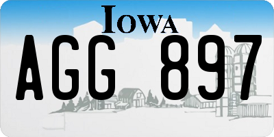 IA license plate AGG897