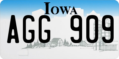 IA license plate AGG909