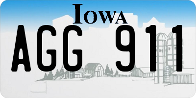 IA license plate AGG911