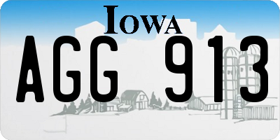 IA license plate AGG913