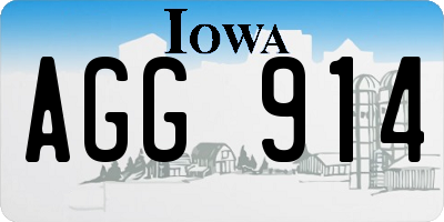 IA license plate AGG914