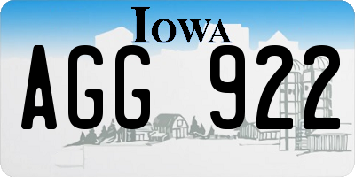 IA license plate AGG922
