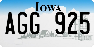IA license plate AGG925
