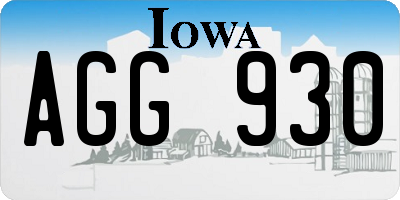 IA license plate AGG930