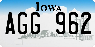 IA license plate AGG962
