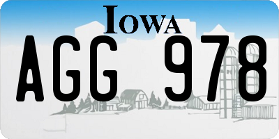 IA license plate AGG978