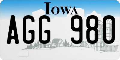 IA license plate AGG980