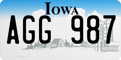 IA license plate AGG987