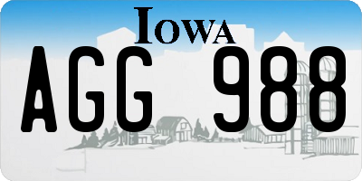 IA license plate AGG988