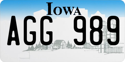IA license plate AGG989