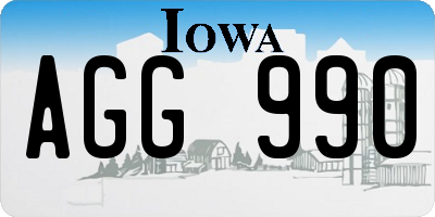 IA license plate AGG990