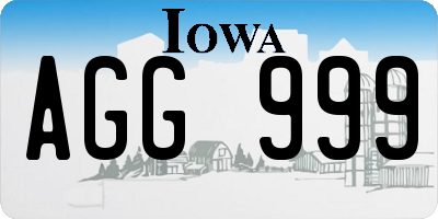 IA license plate AGG999