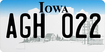 IA license plate AGH022
