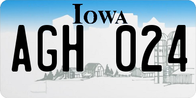 IA license plate AGH024