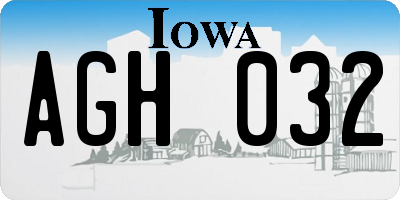 IA license plate AGH032