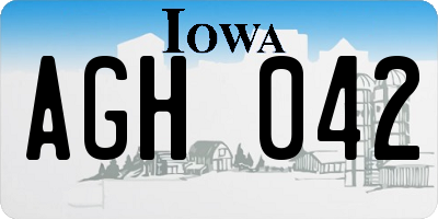 IA license plate AGH042