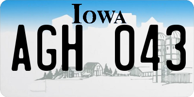 IA license plate AGH043