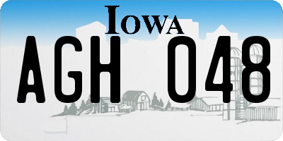 IA license plate AGH048