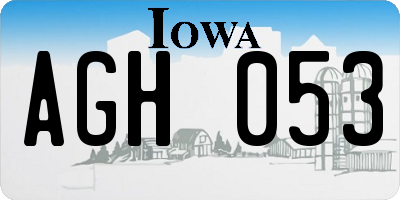 IA license plate AGH053