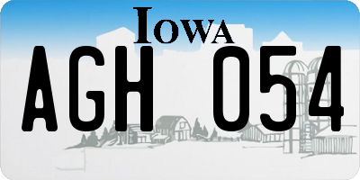 IA license plate AGH054