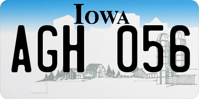 IA license plate AGH056