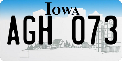 IA license plate AGH073