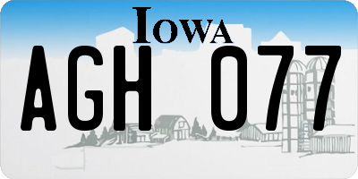 IA license plate AGH077