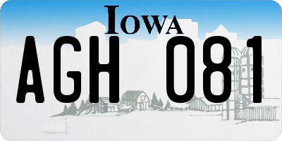 IA license plate AGH081