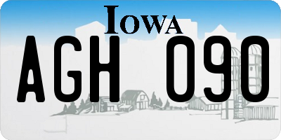 IA license plate AGH090