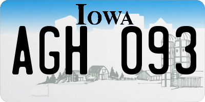 IA license plate AGH093