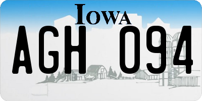 IA license plate AGH094