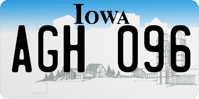 IA license plate AGH096