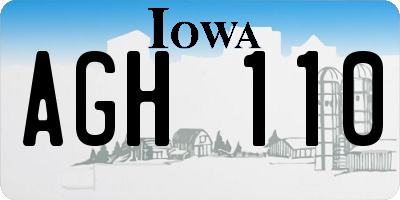 IA license plate AGH110