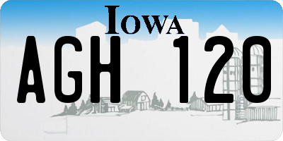 IA license plate AGH120