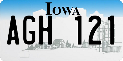 IA license plate AGH121