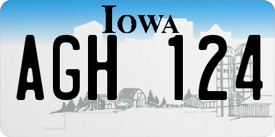IA license plate AGH124