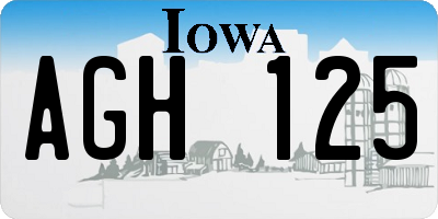 IA license plate AGH125