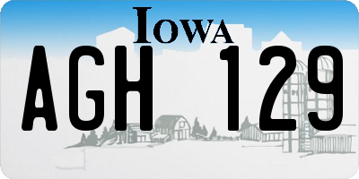 IA license plate AGH129