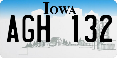 IA license plate AGH132