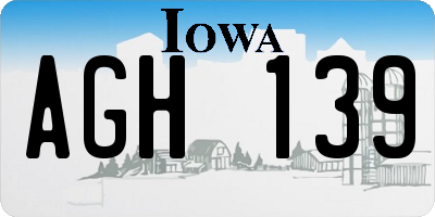 IA license plate AGH139