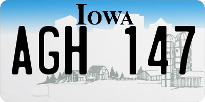 IA license plate AGH147