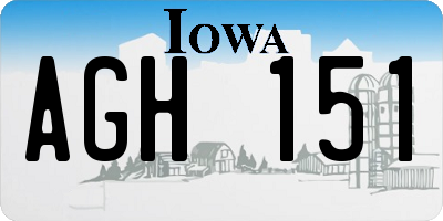 IA license plate AGH151