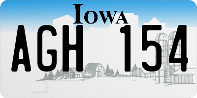 IA license plate AGH154