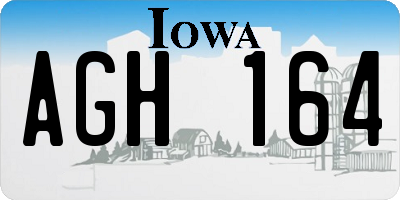 IA license plate AGH164