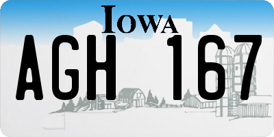 IA license plate AGH167