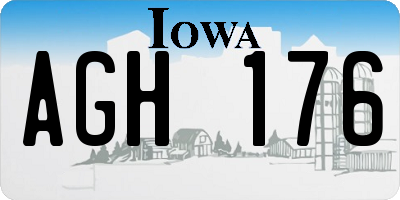 IA license plate AGH176