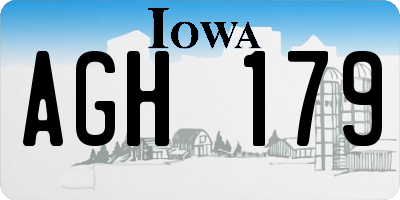 IA license plate AGH179