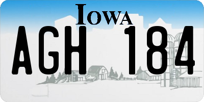 IA license plate AGH184