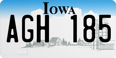 IA license plate AGH185